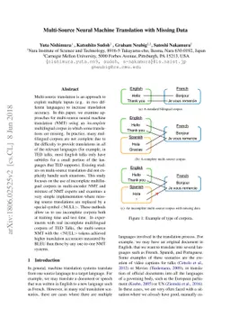 Multi-Source Neural Machine Translation with Missing Data