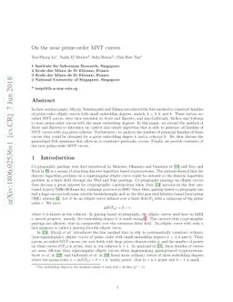 On the near prime-order MNT curves