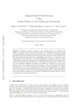 Segment-Based Credit Scoring Using Latent Clusters in the Variational
  Autoencoder