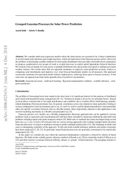 Grouped Gaussian Processes for Solar Power Prediction