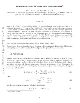 On Predictive Density Estimation under $α$-divergence Loss