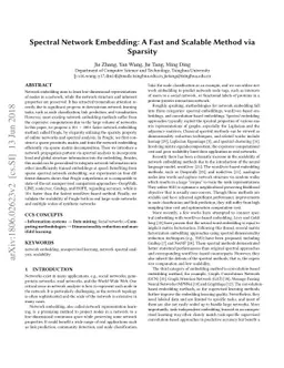 Spectral Network Embedding: A Fast and Scalable Method via Sparsity