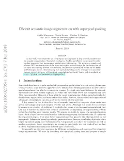 Efficient semantic image segmentation with superpixel pooling