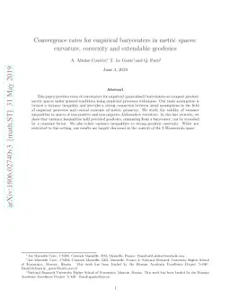 Convergence rates for empirical barycenters in metric spaces: curvature,
  convexity and extendible geodesics