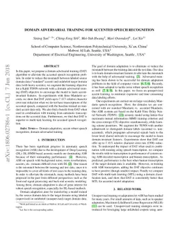 Domain Adversarial Training for Accented Speech Recognition