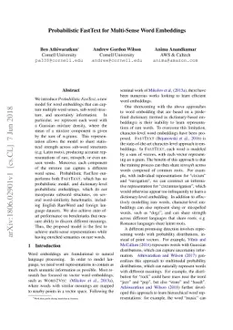 Probabilistic FastText for Multi-Sense Word Embeddings