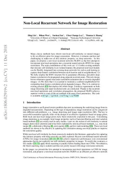 Non-Local Recurrent Network for Image Restoration