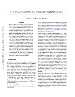 A Spectral Approach to Gradient Estimation for Implicit Distributions