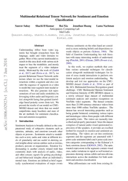 Multimodal Relational Tensor Network for Sentiment and Emotion
  Classification