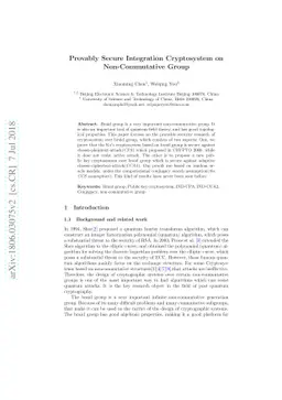 Provably Secure Integration Cryptosystem on Non-Commutative Group