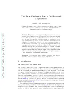 The Twin Conjugacy Search Problem and Applications