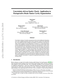 Uncertainty-driven Sanity Check: Application to Postoperative Brain
  Tumor Cavity Segmentation