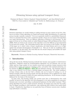 Obtaining fairness using optimal transport theory