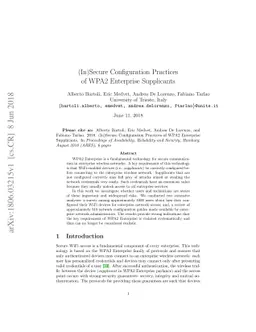 (In)Secure Configuration Practices of WPA2 Enterprise Supplicants
