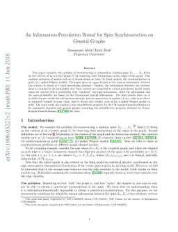 An Information-Percolation Bound for Spin Synchronization on General
  Graphs