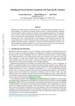 Multilingual Neural Machine Translation with Task-Specific Attention