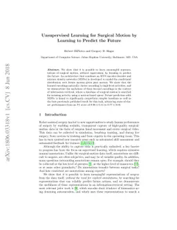 Unsupervised Learning for Surgical Motion by Learning to Predict the
  Future