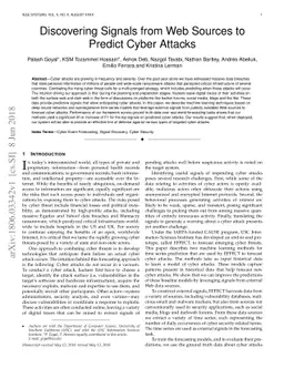 Discovering Signals from Web Sources to Predict Cyber Attacks