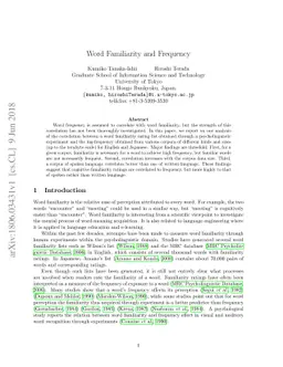 Word Familiarity and Frequency