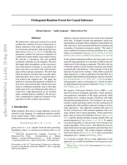Orthogonal Random Forest for Causal Inference