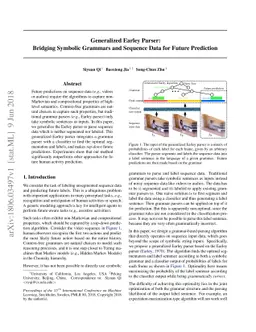 Generalized Earley Parser: Bridging Symbolic Grammars and Sequence Data
  for Future Prediction