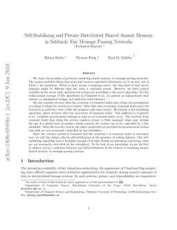 Self-Stabilizing and Private Distributed Shared Atomic Memory in
  Seldomly Fair Message Passing Networks