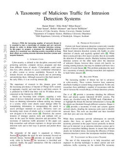A Taxonomy of Malicious Traffic for Intrusion Detection Systems