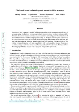 Diachronic word embeddings and semantic shifts: a survey