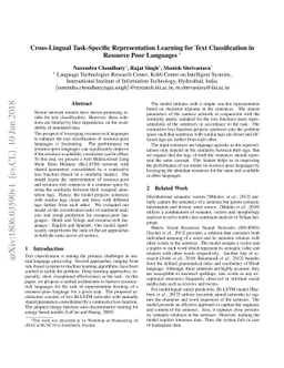 Cross-Lingual Task-Specific Representation Learning for Text
  Classification in Resource Poor Languages