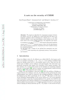 A note on the security of CSIDH