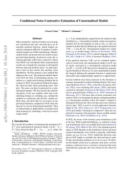 Conditional Noise-Contrastive Estimation of Unnormalised Models