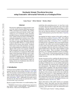Stochastic seismic waveform inversion using generative adversarial
  networks as a geological prior