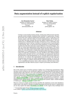 Data augmentation instead of explicit regularization