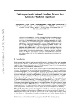 Fast Approximate Natural Gradient Descent in a Kronecker-factored
  Eigenbasis