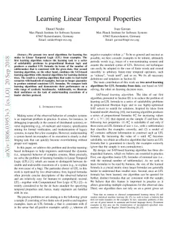 Learning Linear Temporal Properties