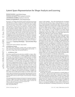 Latent Space Representation for Shape Analysis and Learning