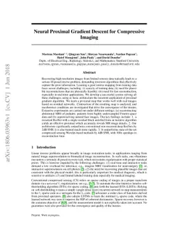 Neural Proximal Gradient Descent for Compressive Imaging