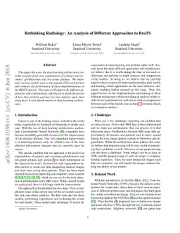 Rethinking Radiology: An Analysis of Different Approaches to BraTS