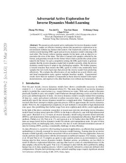 Adversarial Active Exploration for Inverse Dynamics Model Learning