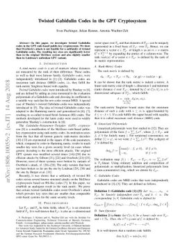 Twisted Gabidulin Codes in the GPT Cryptosystem