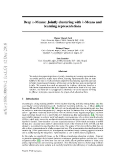 Deep $k$-Means: Jointly clustering with $k$-Means and learning
  representations