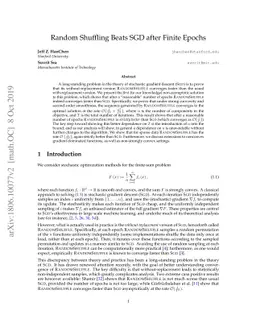 Random Shuffling Beats SGD after Finite Epochs