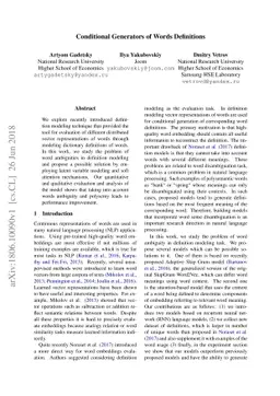 Conditional Generators of Words Definitions