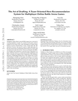The Art of Drafting: A Team-Oriented Hero Recommendation System for
  Multiplayer Online Battle Arena Games