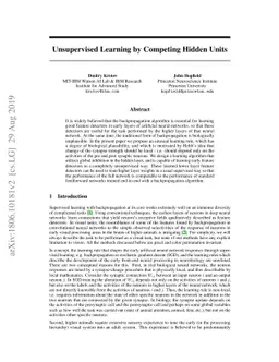 Unsupervised Learning by Competing Hidden Units