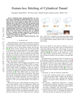Feature-less Stitching of Cylindrical Tunnel