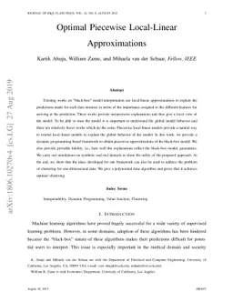 Optimal Piecewise Local-Linear Approximations