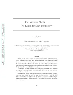 The Virtuous Machine - Old Ethics for New Technology?