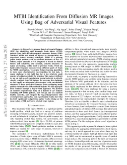 MTBI Identification From Diffusion MR Images Using Bag of Adversarial
  Visual Features
