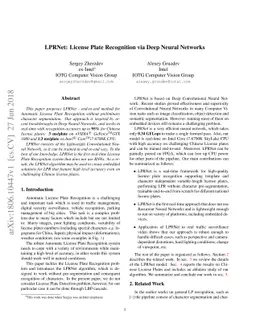 LPRNet: License Plate Recognition via Deep Neural Networks